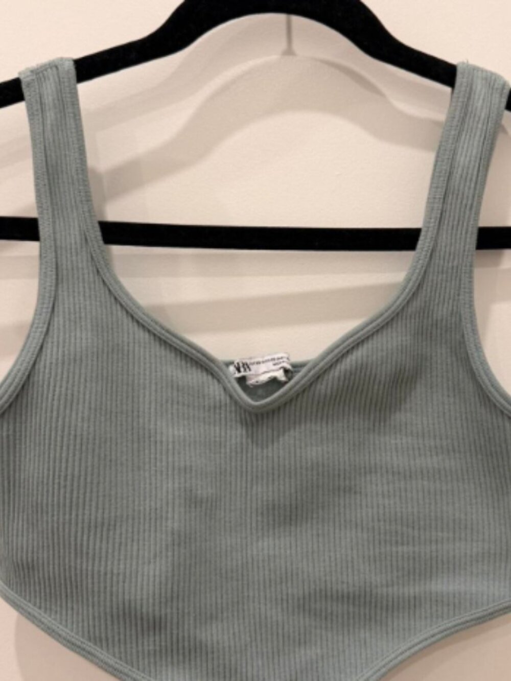 Zara Women's Green and Blue Crop-top - Picture 2 of 3